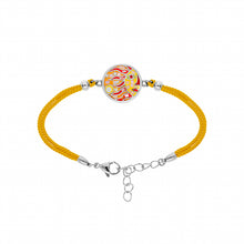 Charger l&#39;image dans la galerie, BRACELET ACIER STELLA MIA  SOLEIL JAUNE ORANGÉ AVEC NACRE CORDON
