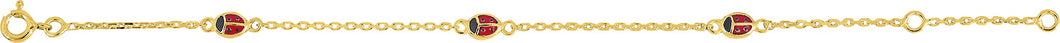 BRACELET ENFANT PLAQUE OR COCCINELLE ROUGE 133188