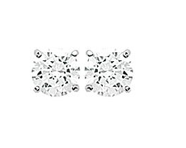 BOUCLES D OREILLES  PUCE ARGENT RHODIE OXYDE SERTI 4 GRIFFES