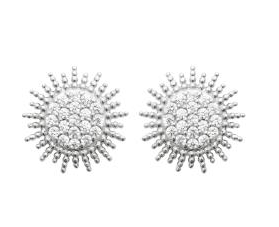 BOUCLES D'OREILLES Dame Soleil ARGENT RHODIE