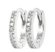 Charger l&#39;image dans la galerie, BOUCLES D&#39;OREILLES Dame CREOLES avec oxydes de zirconium 10 mm
