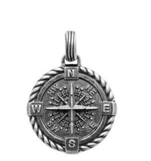 PENDENTIF ARGENT VIEILLI ROSE DES VENTS 1772600