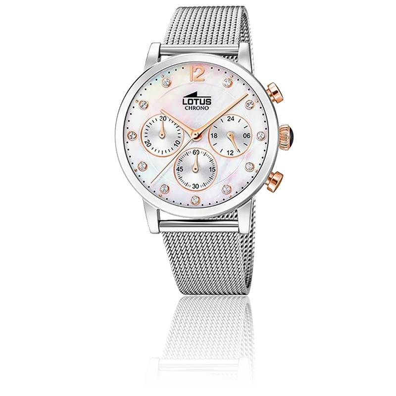 MONTRE LOTUS FEMME CHRONO ACIER NACRE 18676/1