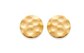 BOUCLE D OREILLE CLOU PLAQUE OR MARTELE 2552700