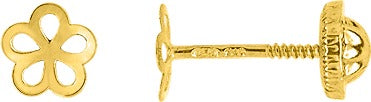 BOUCLES D'OREILLES VISSE OR JAUNE 375/1000 MOTIF FLEUR