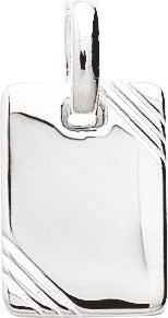 PENDENTIF ARGENT RHODIÉ PLAQUE RECTANGLE 306230