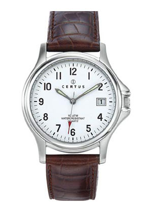 MONTRE CERTUS HOMME ANALOGIQUE CUIR MARRON 610424
