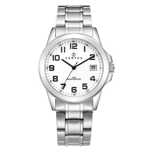 MONTRE Homme acier fond blanc CERTUS 616217