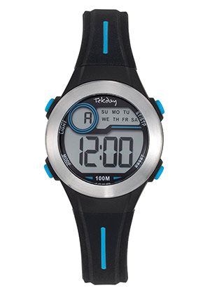 MONTRE TEKDAY JUNIOR DIGITAL NOIR/BLEU 654693