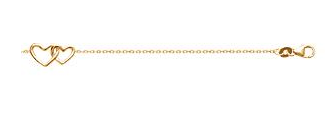 BRACELET MODE PLAQUE OR DOUBLE COEURS AJOURES 92132618