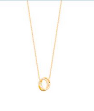 Charger l&#39;image dans la galerie, COLLIER PLAQUE OR MOTIF OXYDES BLANCS SERTIS
