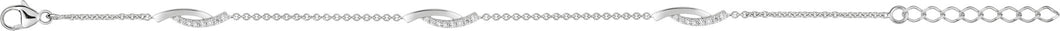 BRACELET ARGENT RHODIÉ 3 MOTIFS OXYDES ASBZ61Z18