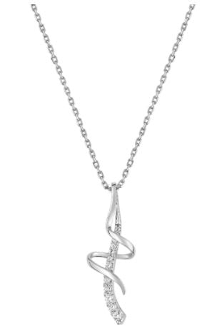 COLLIER Dame vague et volute ARGENT