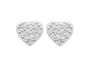 PUCE D OREILLE ARGENT RHODIE COEUR OZ