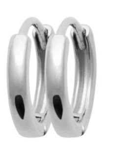 BOUCLES D'OREILLES Dame CREOLE ARGENT RHODIE DIAM 7637412