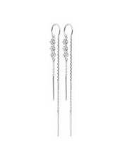 Charger l&#39;image dans la galerie, BOUCLES D OREILLES PENDANTES ARGENT RHODIE OZ
