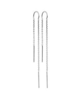BOUCLES D OREILLES PENDANTES FIL ARGENT RHODIE