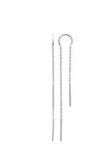Charger l&#39;image dans la galerie, BOUCLES D OREILLES PENDANTES FIL ARGENT RHODIE
